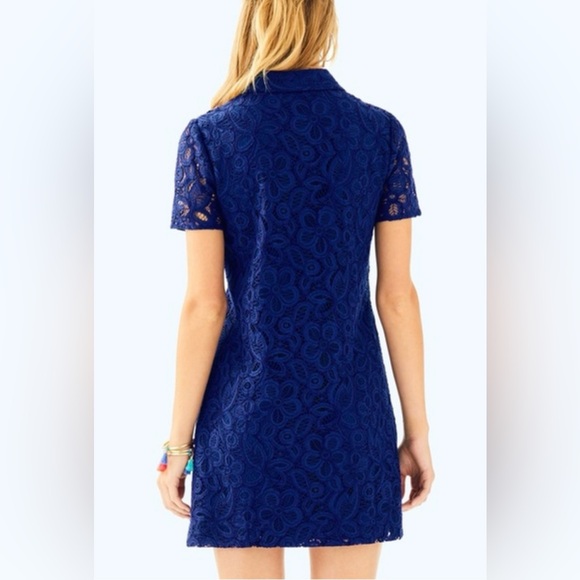 Lilly Pulitzer NWT Nelle Shirtdress Navy Lace - Picture 7 of 8